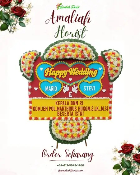 Papan Bunga Pernikahan Ok Aom